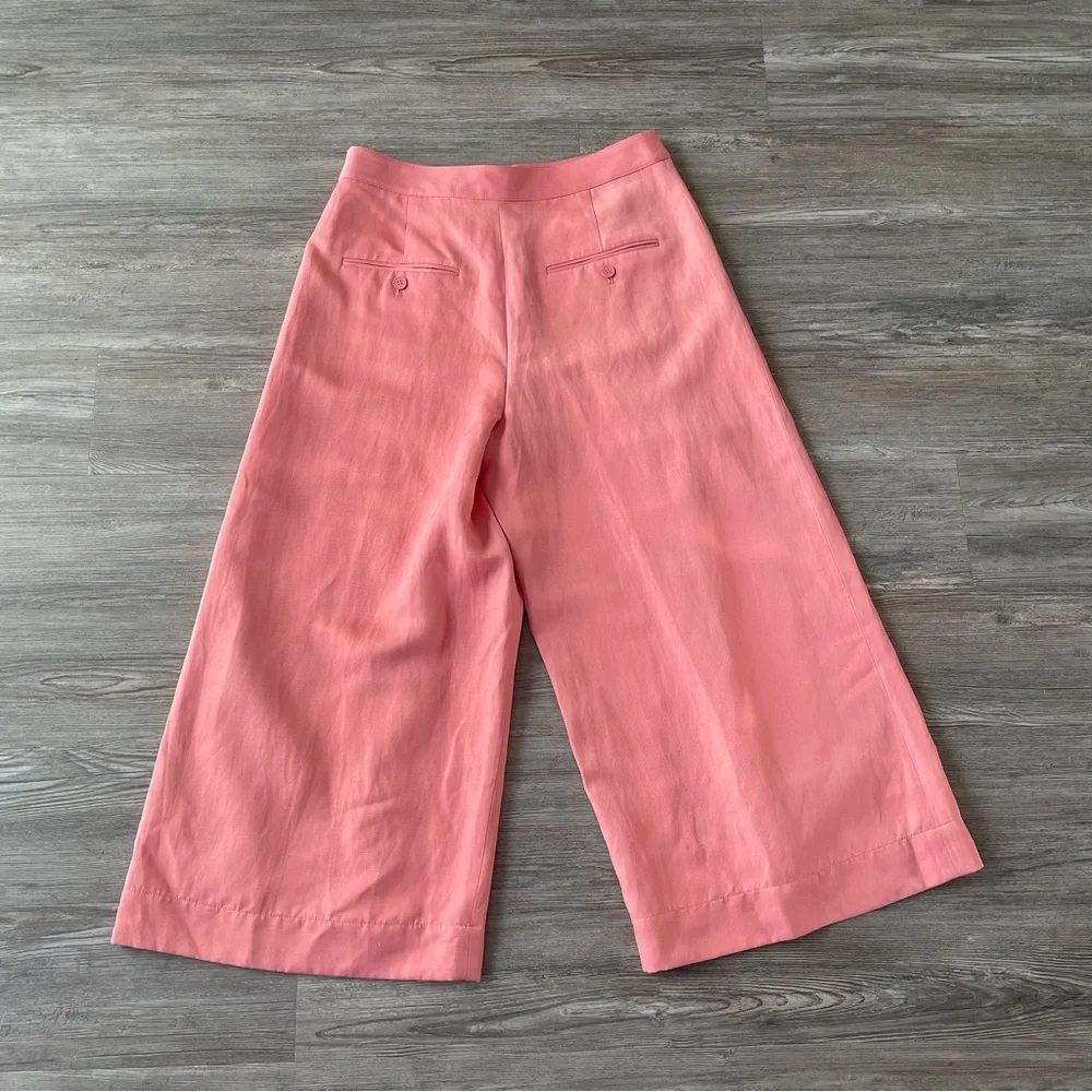 NWT Club Monaco Caroline High Rise Wide Leg Flare Pants Pink 8
